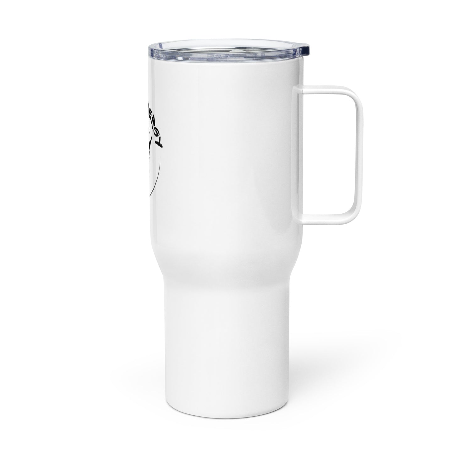 Travel mug with a handle