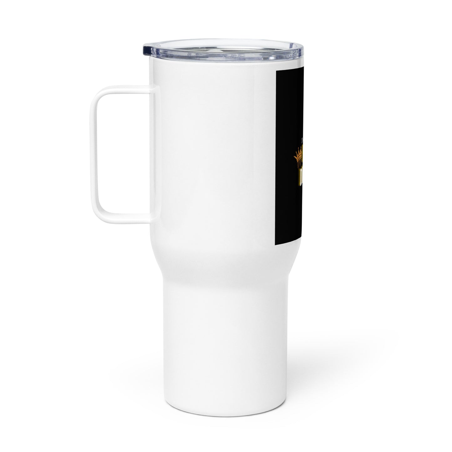 Travel mug with a handle